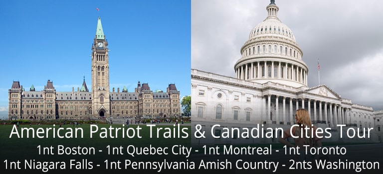 American Patriot Trails & Canadian Cities Tour Top Banner