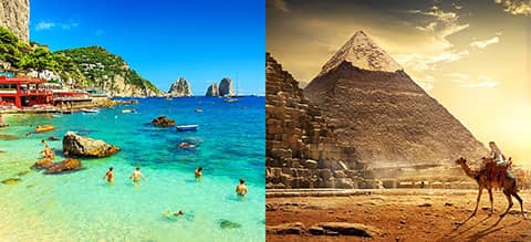 travel from italy to egypt