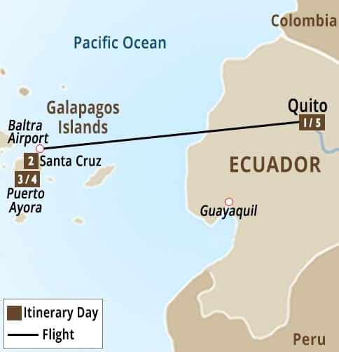 Basic Galapagos Tour Map