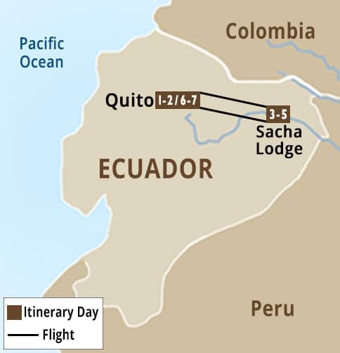 Quito & Ecuadorian Amazon Map