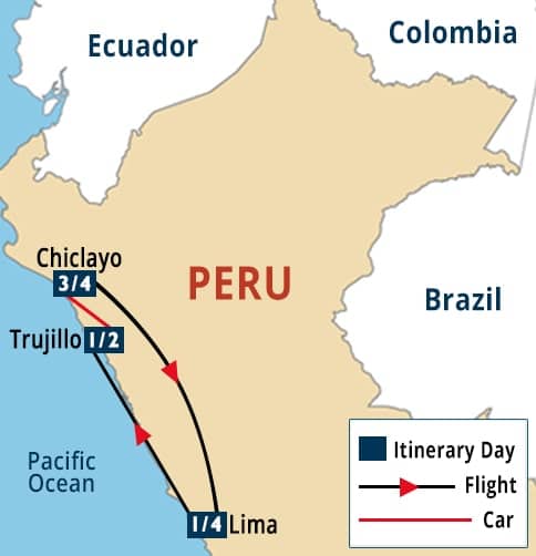 Trujillo & Chiclayo Short Stay Map